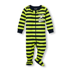 ชุดนอนเด็ก Baby And Toddler Boys Long Sleeve 'Well Done Mom I'm Awesome' Stripe Stretchie