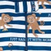 ชุดนอนเด็ก Baby And Toddler Boys Long Sleeve 'Just Hanging Out With Mom' Monkey Stripe Stretchie