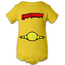 บอดี้สูทเด็ก A Tee Tee Monster Baby Hulkamania Wrestling  Yellow